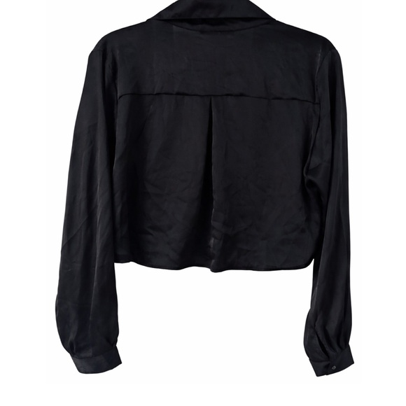 NWT Black Silk Crop Top - Picture 4 of 4